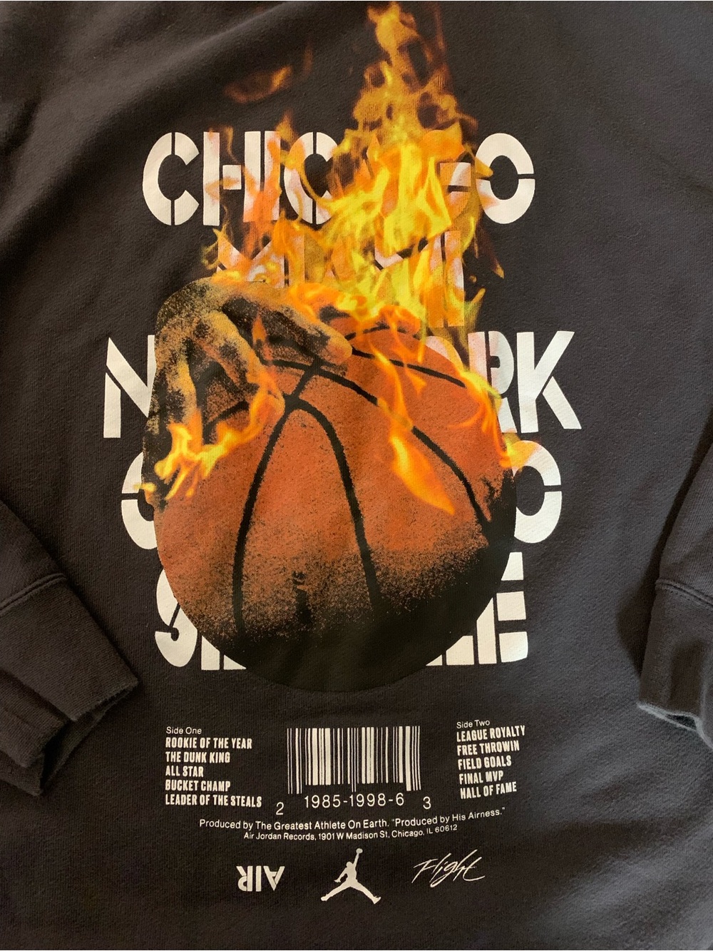Nike Jordan Legacy Flaming Basketball Hoodie L